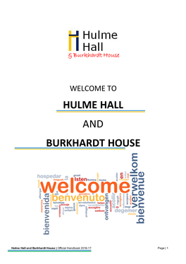 Welcome to Hulme Hall and Burkhardt House