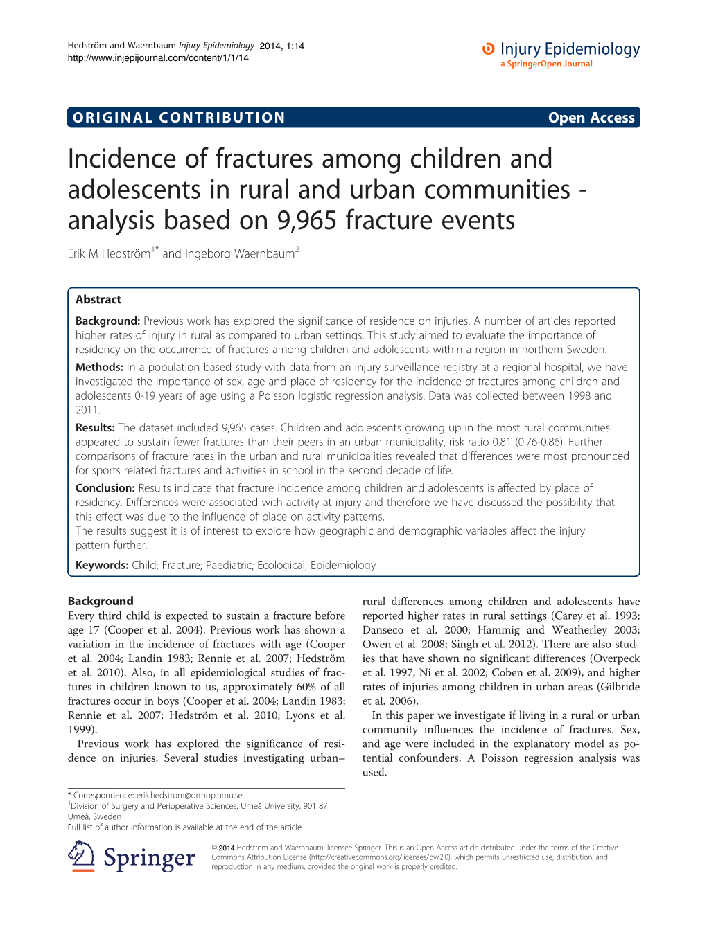 Incidence of Fractures Among Children and Adolescents In