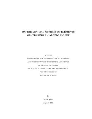 On the Minimal Number of Elements Generating an Algebraic Set