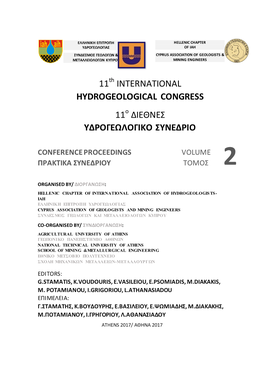 11 International Hydrogeological Congress 11 Διεθνεσ Υδρογεωλογικο Συνεδριο