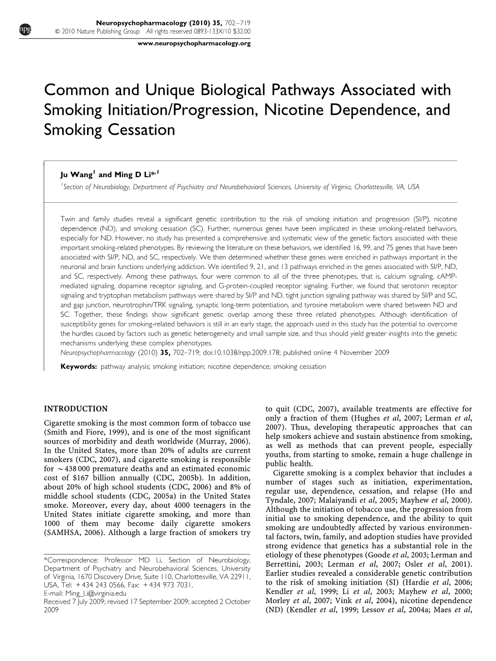 Progression, Nicotine Dependence, and Smoking Cessation