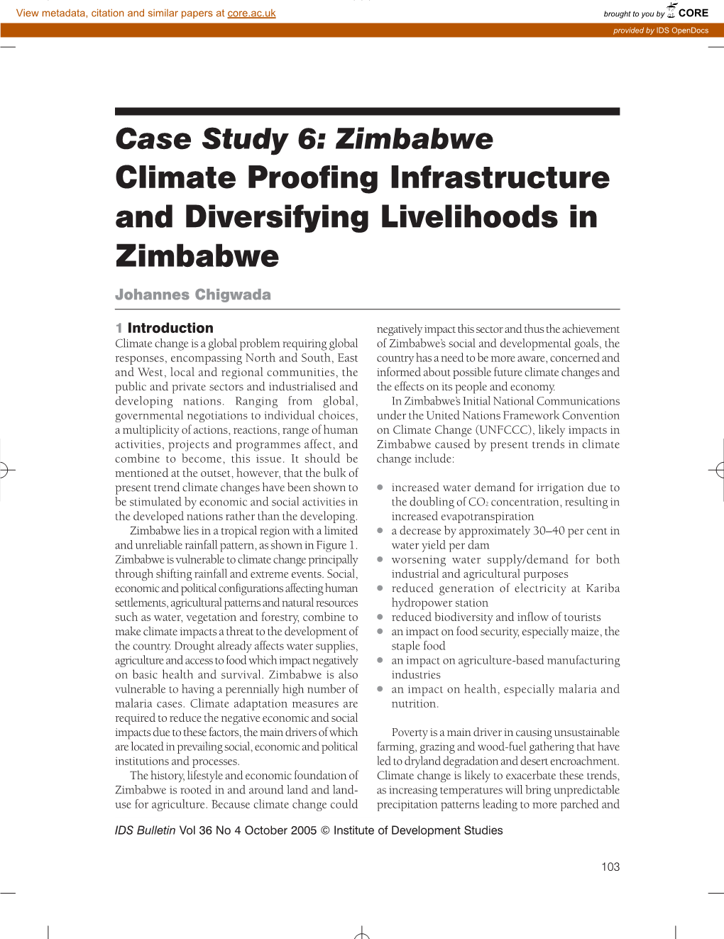 case study of zimbabwe