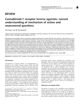 Cannabinoid-1 Receptor Inverse Agonists: Current Understanding of Mechanism of Action and Unanswered Questions