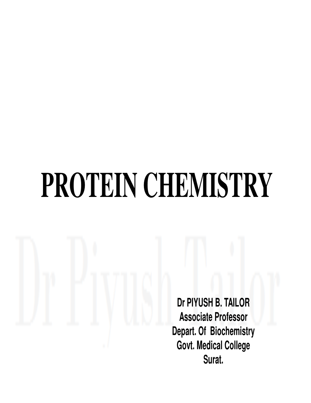 Protein Chemistry