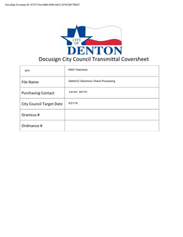Docusign City Council Transmittal Coversheet