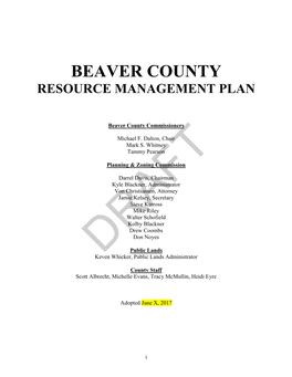 The Resource Management Plan