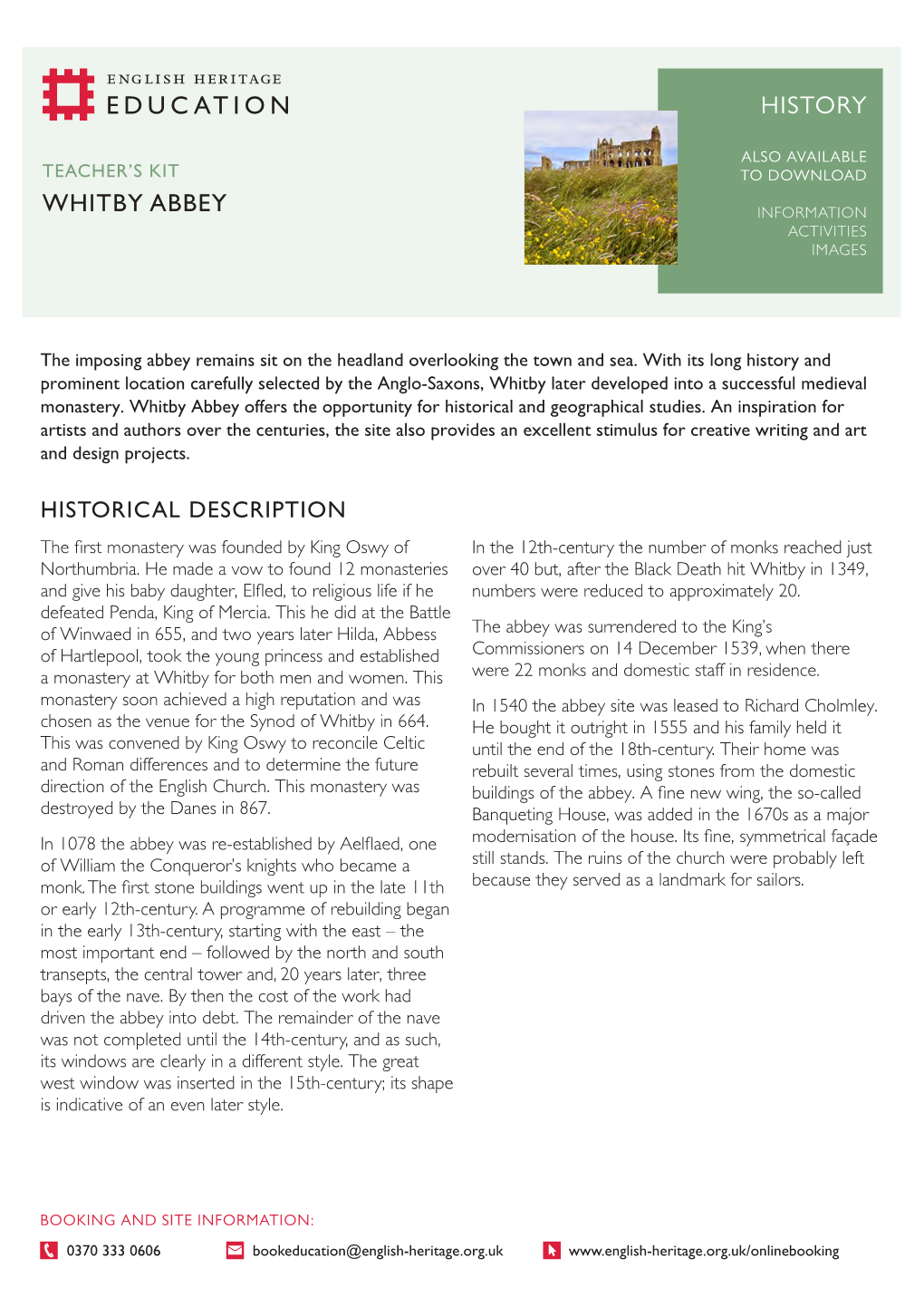 Whitby Abbey History Activities Images