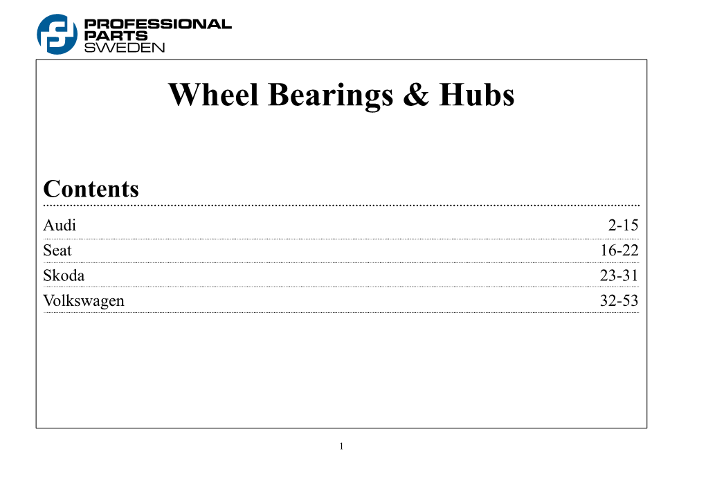 Wheel Bearings & Hubs