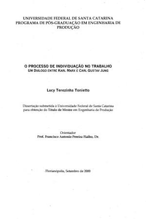 0 PROCESSO DE INDIVIDUAÇÃO NO TRABALHO Lucy Terezinha Tonietto