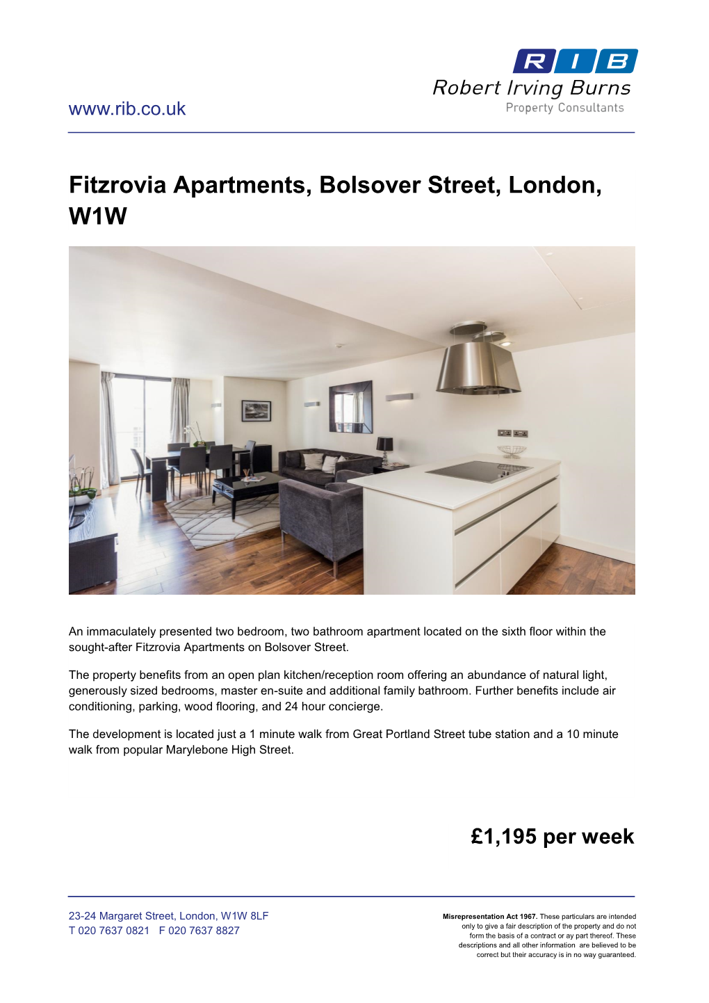 Fitzrovia Apartments, Bolsover Street, London, W1W