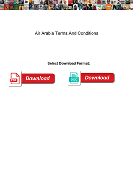 Air Arabia Terms and Conditions