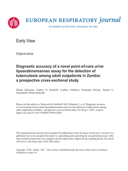 Diagnostic Accuracy of a Novel Point-Of-Care Urine