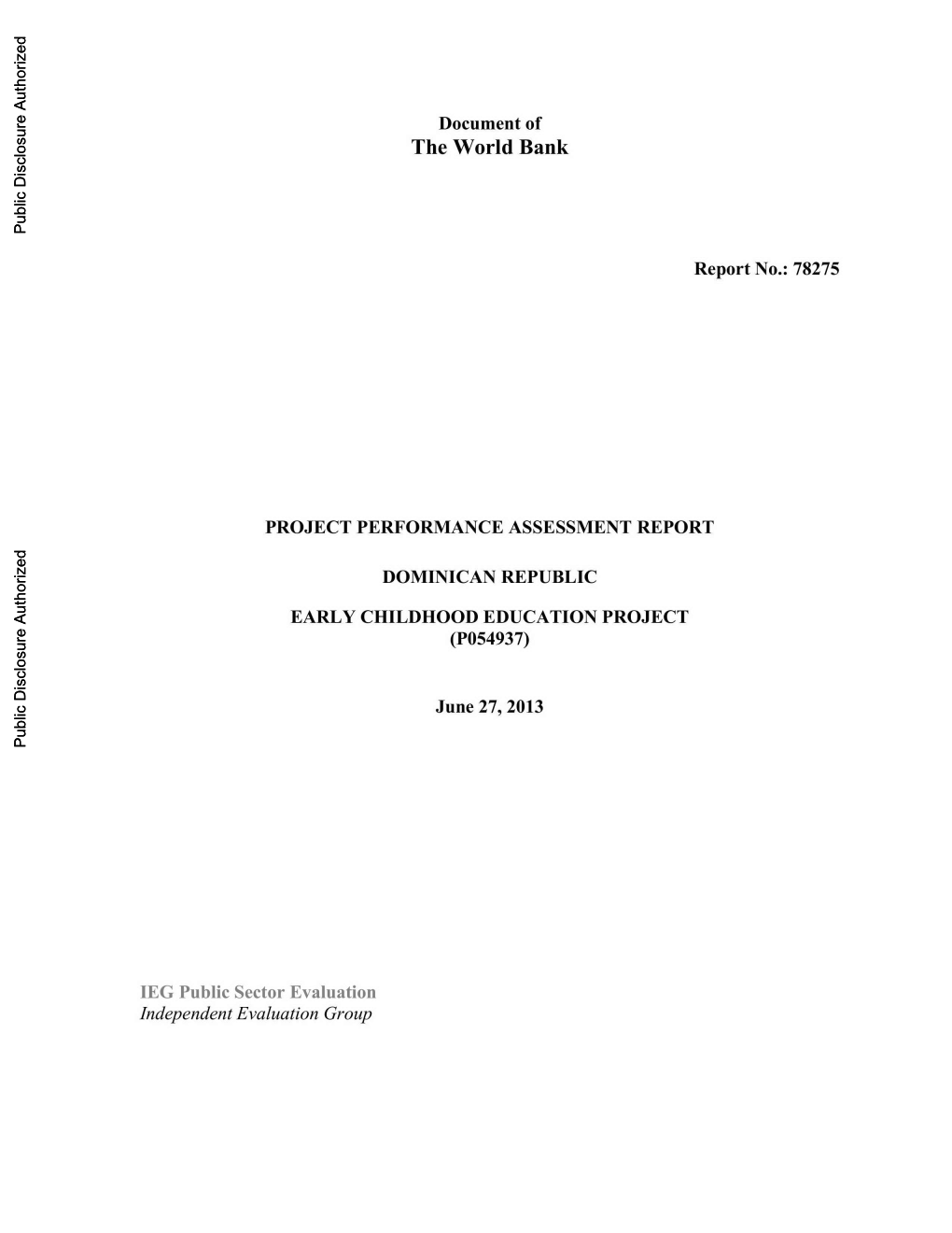 World Bank Document