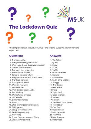 The Lockdown Quiz