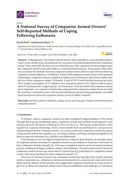 A National Survey of Companion Animal Owners' Self-Reported Methods of Coping Following Euthanasia