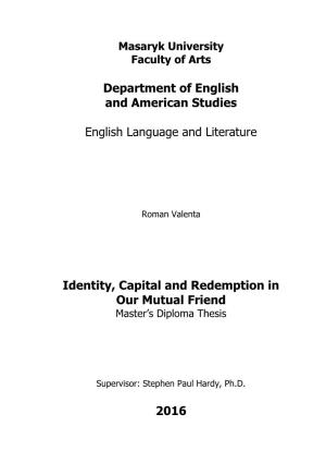 Our Mutual Friend Master’S Diploma Thesis