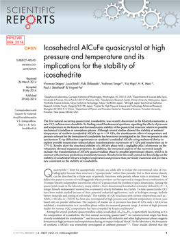 Icosahedral Alcufe Quasicrystal at High Pressure and Temperature and Its Implications for the Stability of Icosahedrite