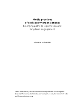 Media Practices of Civil Society Organisations: Emerging Paths to Legitimation and Long-Term Engagement