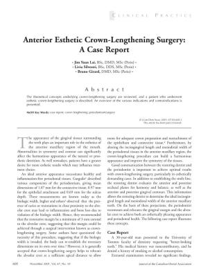 Anterior Esthetic Crown-Lengthening Surgery: a Case Report