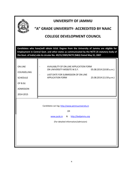 Grade University- Accredited by Naac