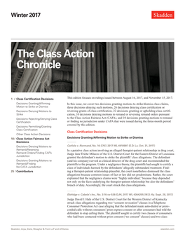 The Class Action Chronicle