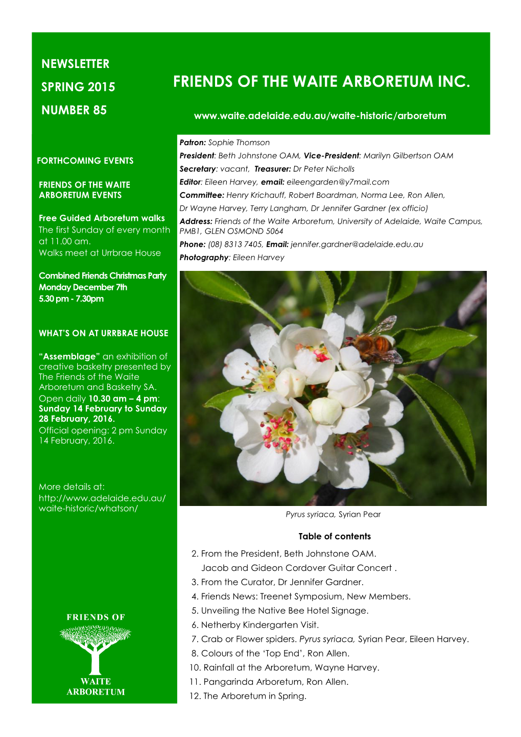 Newsletter #85 Spring 2015