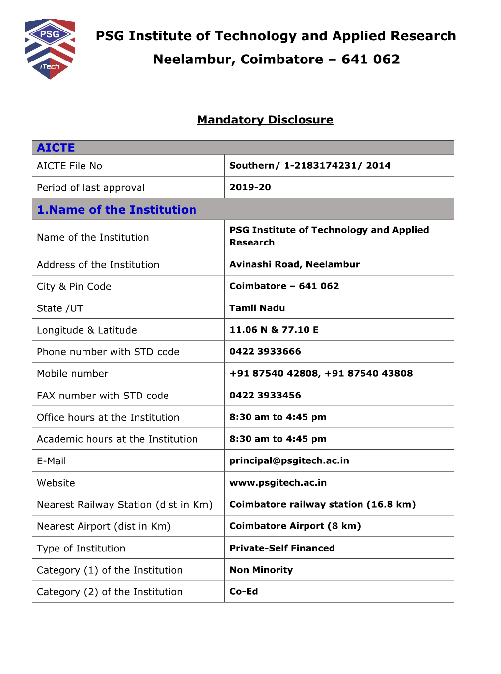 Mandatory Disclosure