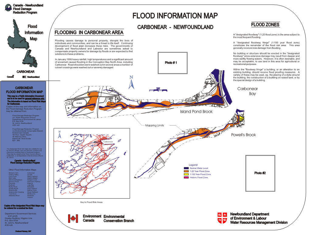 FLOOD INFORMATION MAP Flood CARBONEAR - NEWFOUNDLAND FLOOD ZONES