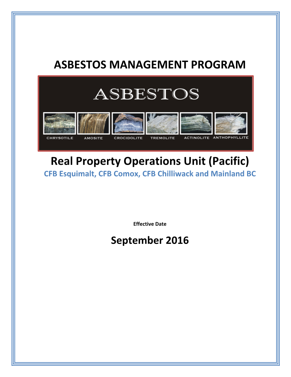 ASBESTOS MANAGEMENT PROGRAM Real