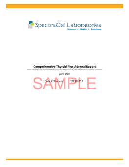 Comprehensive Thyroid Plus Adrenal Report