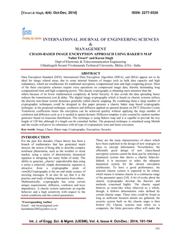 International Journal of Engineering Sciences