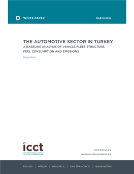 The Automotive Sector in Turkey: a Baseline Analysis of Vehicle Fleet
