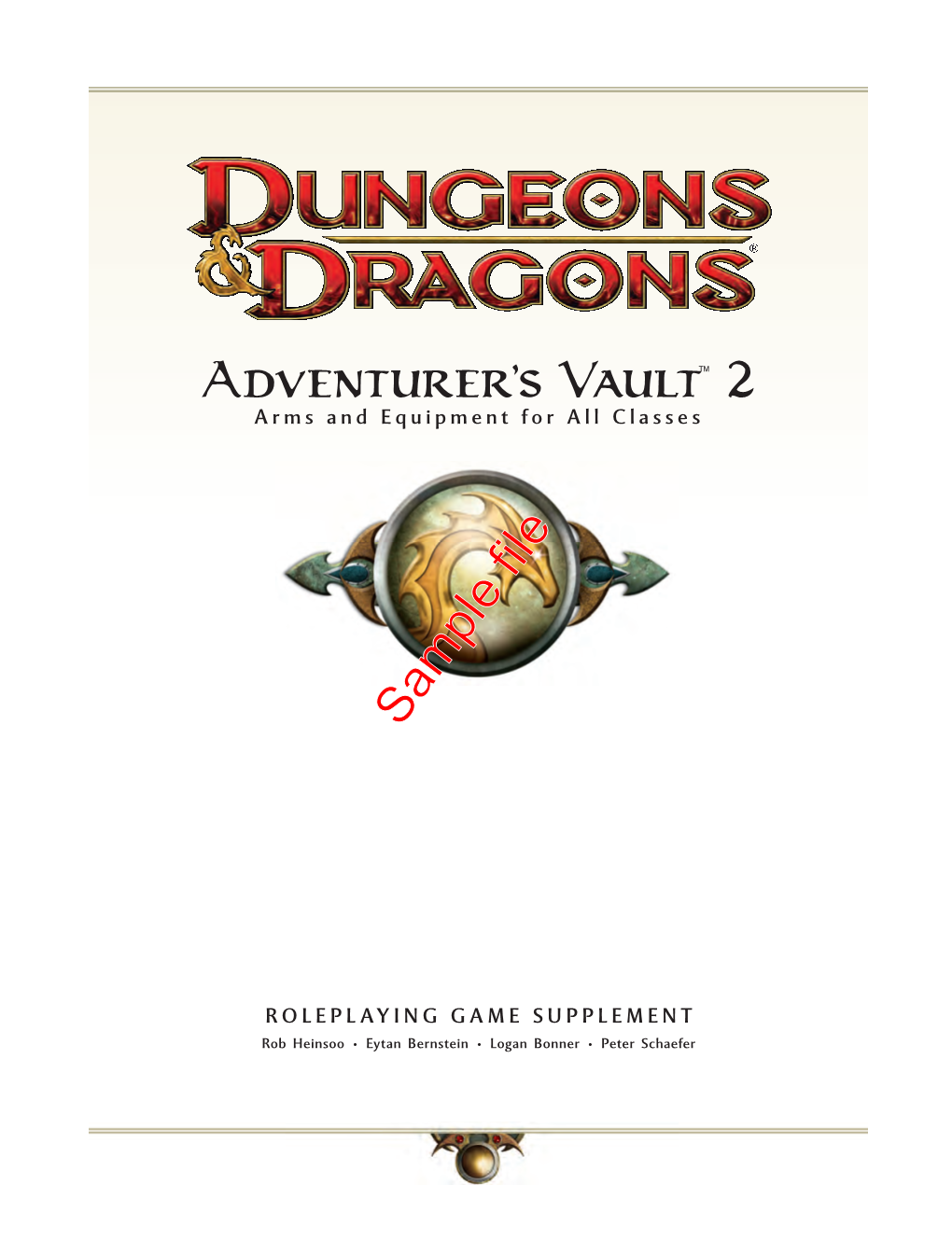 Adventurer's Vault™ 2 Sample File