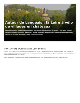 La Loire À Vélo De Villages En Châteaux