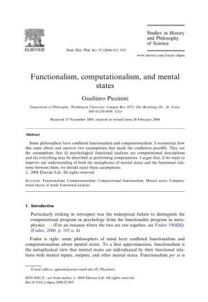 Functionalism, Computationalism, and Mental States