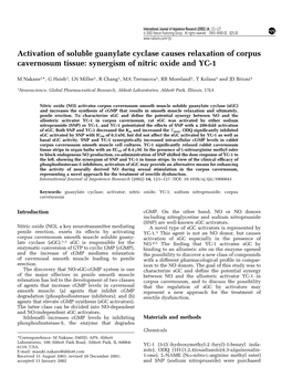 Activation of Soluble Guanylate Cyclase Causes Relaxation of Corpus Cavernosum Tissue: Synergism of Nitric Oxide and YC-1