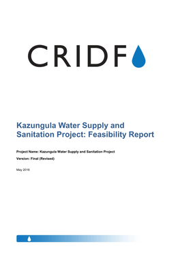 Kazungula Water Supply and Sanitation Project: Feasibility Report