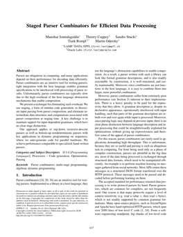 Staged Parser Combinators for Efficient Data Processing