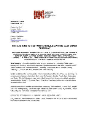 Richard Kind to Host Writers Guild Awards East Coast Ceremony