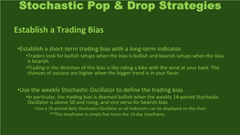 Stochastic Pop & Drop Strategies