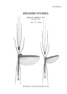 Phasmid Studies ISSN 0966-0011 Volume 9, Numbers 1 & 2