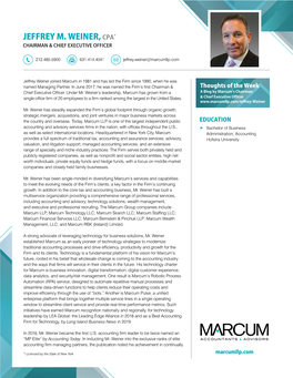 Jeffrey M. Weiner | Marcum LLP | Accountants and Advisors