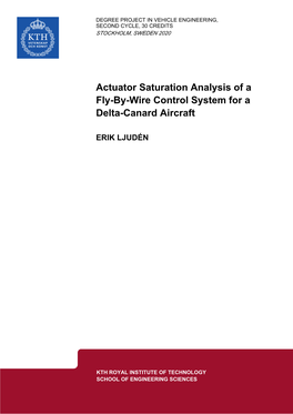 Actuator Saturation Analysis of a Fly-By-Wire Control System for a Delta-Canard Aircraft