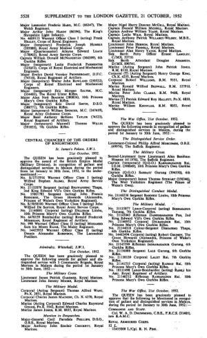 5528 Supplement to the London Gazette, 21 October, 1952