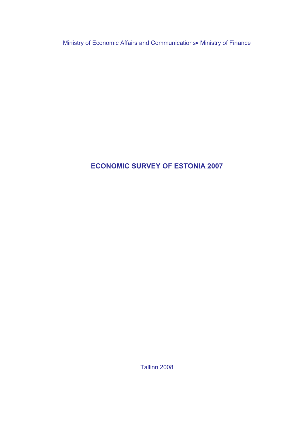 Economic Survey of Estonia 2007