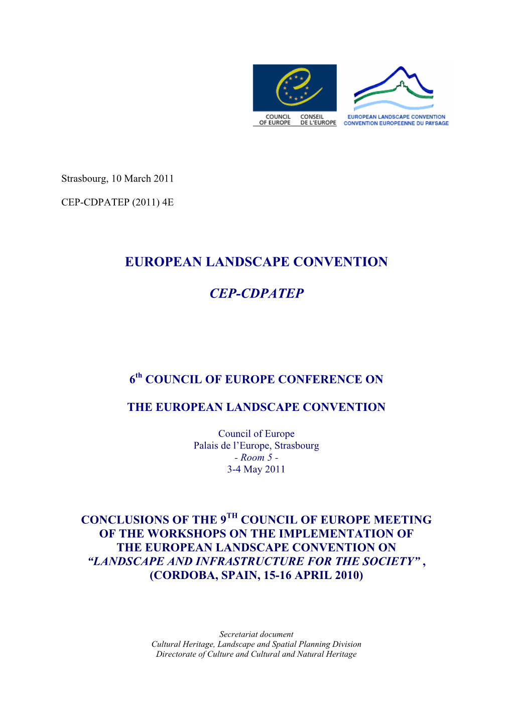 European Landscape Convention Cep-Cdpatep