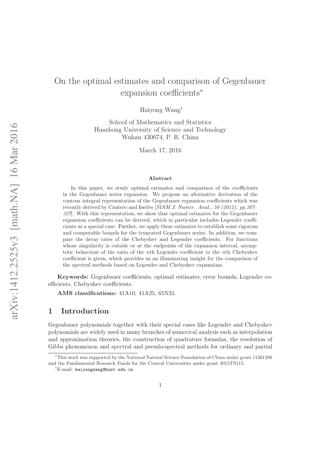 On the Optimal Estimates and Comparison of Gegenbauer