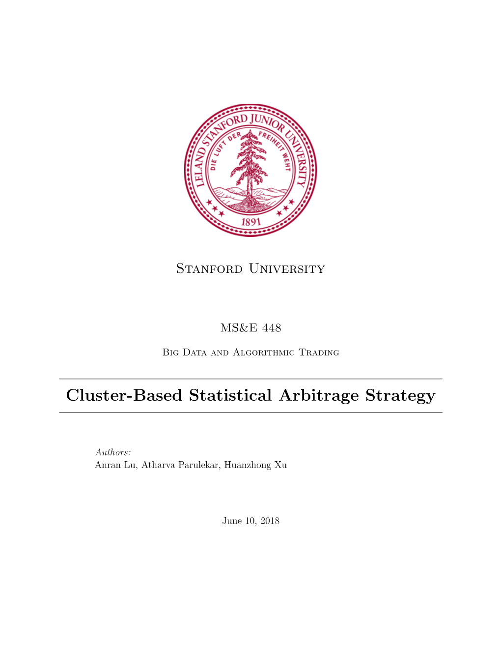 Cluster-Based Statistical Arbitrage Strategy