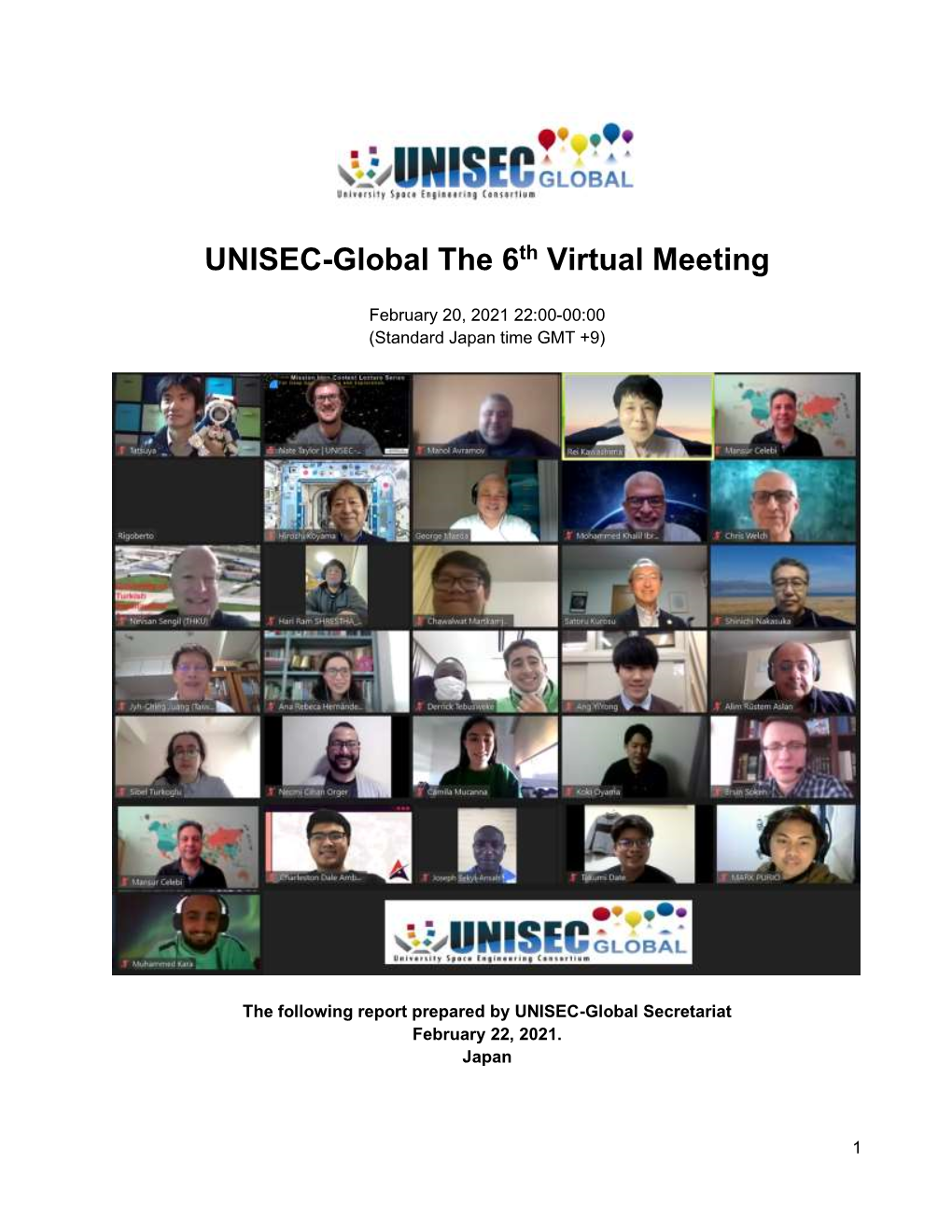 UNISEC-Global the 6Th Virtual Meeting