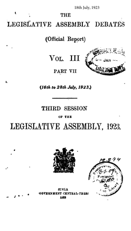 Legislative Assembly, 1923